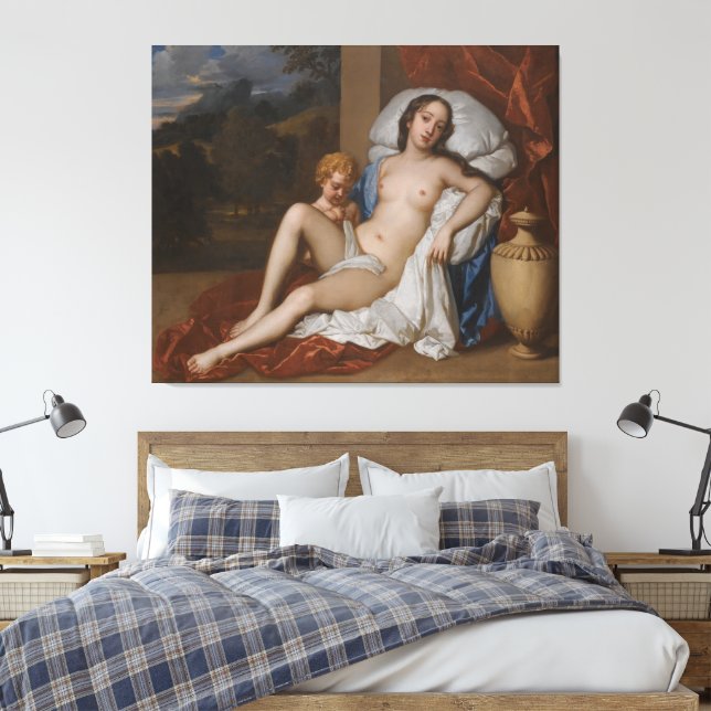 Impressão Em Tela  Portrait Of A Young Woman And Child (Insitu(Quarto))