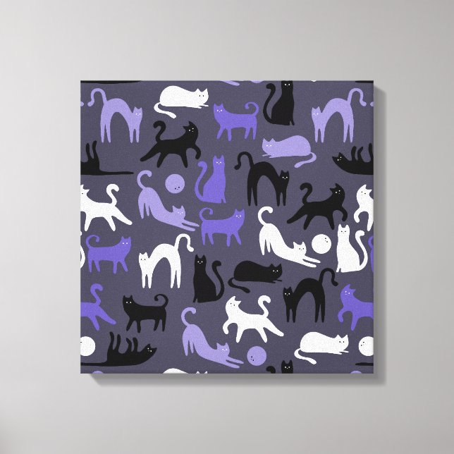 Impressão Em Tela Posse de Gato Gótico Adorável em Ioga (Frente)