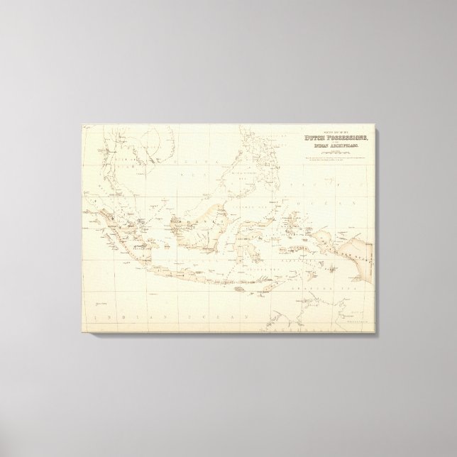 Impressão Em Tela Posse Holandesa no Arquipélago Indiano (Frente)