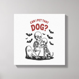 Impressão Em Tela Posso Fazer um Cafuné Nesse Cachorro no Halloween
