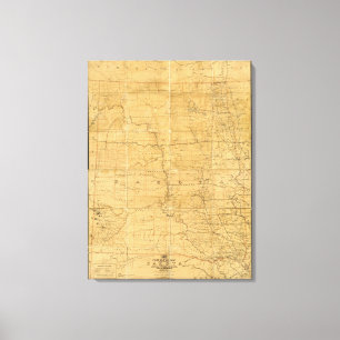 Impressão Em Tela Postar o mapa de rota do território de Dakota