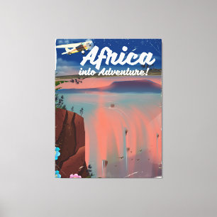 Impressão Em Tela Poster africano da aventura da cachoeira
