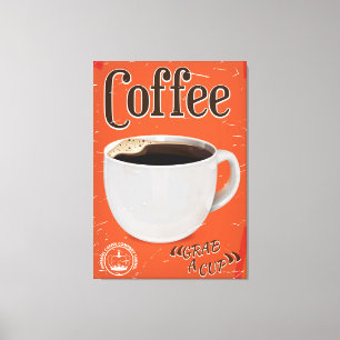 Impressão Em Tela Poster da propaganda do café do vintage