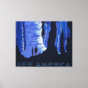 Impressão Em Tela Poster da Viagens vintage da Caverna de Viagem