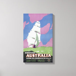 Impressão Em Tela Poster das viagens vintage de Austrália restaurad