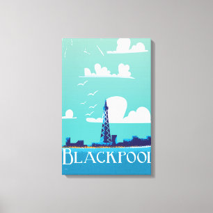 Impressão Em Tela Poster das viagens vintage de Blackpool,