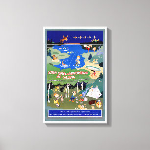 Impressão Em Tela Poster das viagens vintage de Canadá Terra Nova