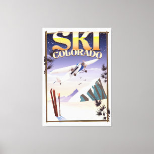 Impressão Em Tela Poster das viagens vintage de Colorado do esqui
