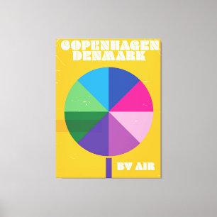 Impressão Em Tela Poster das viagens vintage de Copenhaga, Dinamarca