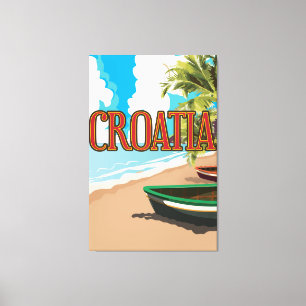 Impressão Em Tela Poster das viagens vintage de CROATIA