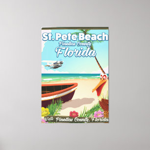 Impressão Em Tela Poster das viagens vintage de Florida da praia do