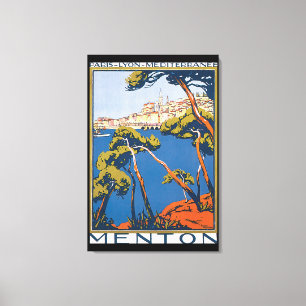 Impressão Em Tela Poster das viagens vintage de Menton