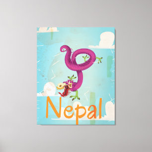 Impressão Em Tela Poster das viagens vintage de Nepal