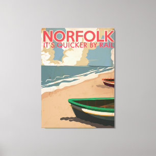 Impressão Em Tela Poster das viagens vintage de Norfolk, Inglaterra
