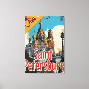 Impressão Em Tela Poster das viagens vintage de St Petersburg,