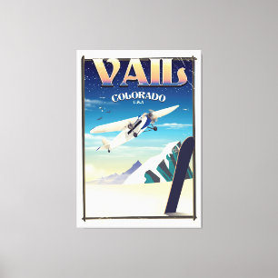 Impressão Em Tela Poster das viagens vintage de Vail Colorado