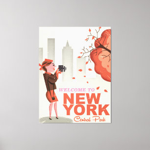 Impressão Em Tela Poster das viagens vintage do Central Park de New