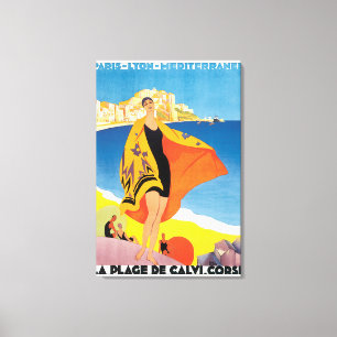 Impressão Em Tela Poster das viagens vintage do de Calvi Corse do