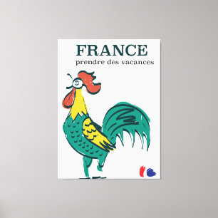 Impressão Em Tela Poster das viagens vintage do galo novo de France