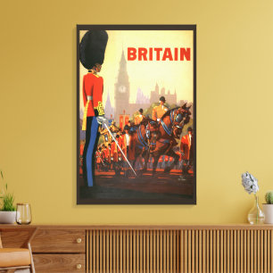 Impressão Em Tela Poster das viagens vintage, guarda real britânica