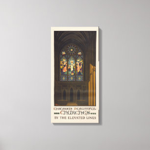 Impressão Em Tela poster De 1923 De Uma Igreja Com Uma Janela De Vid