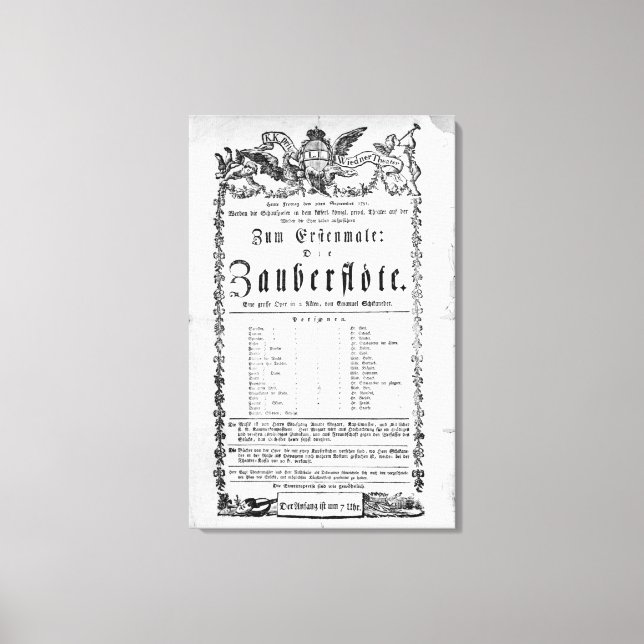 Impressão Em Tela Poster de anúncio de ‘A Flauta Mágica’ (Frente)