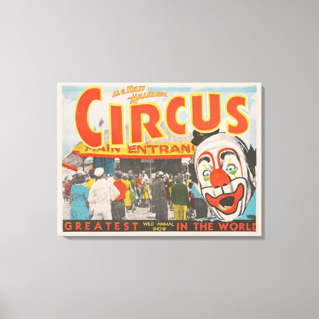 Impressão Em Tela Poster De Circo De Pessoas Que Entram No Topo Gran (Frente)