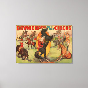 Impressão Em Tela Poster de Circo Mostrando Muitos Cavalos Fazendo P