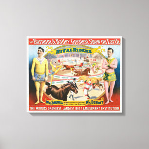 Impressão Em Tela Poster de Circo Vintage de Equestrianos Masculinos