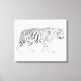 Impressão Em Tela Poster de Desenho do Tigre Desenho da Mão