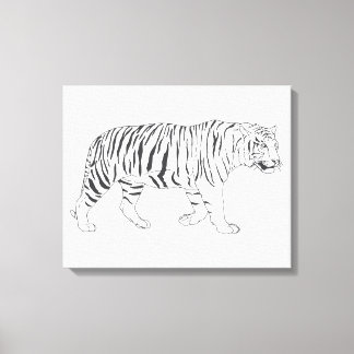 Impressão Em Tela Poster de Desenho do Tigre Desenho da Mão