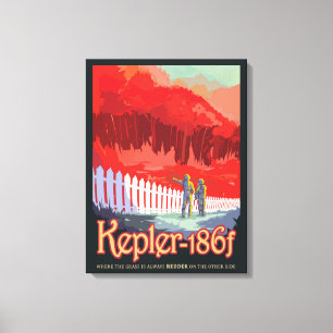 Impressão Em Tela Poster De Espaço Retroativo Do Kepler-186f.