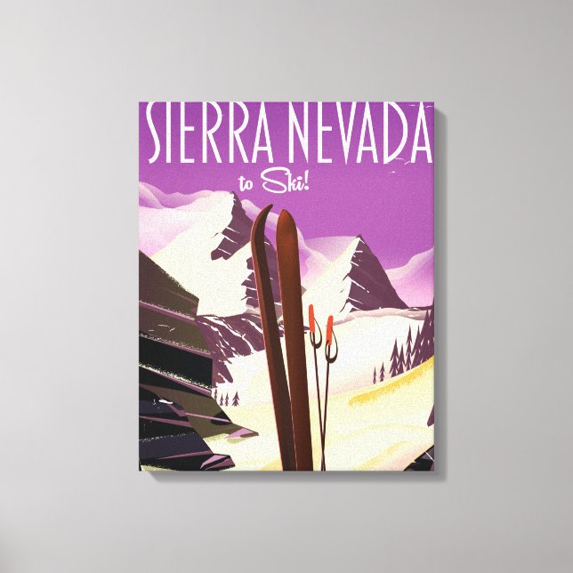 Impressão Em Tela Poster de esqui de Sierra Nevada (Frente)