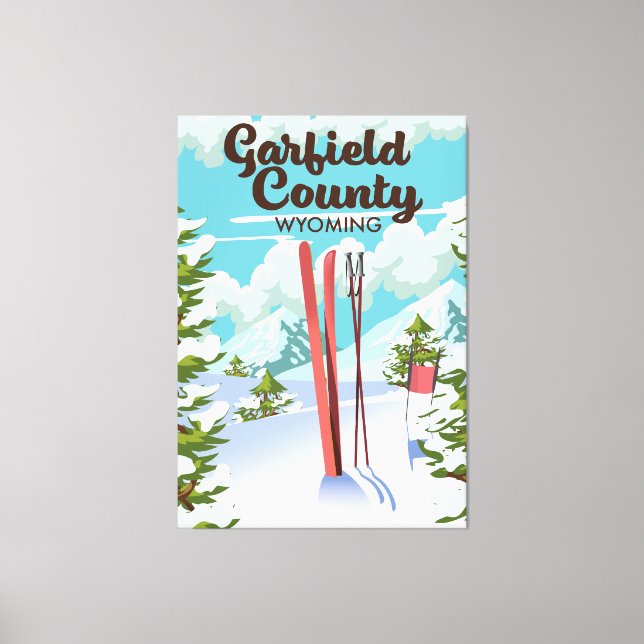 Impressão Em Tela Poster de Esqui do Condado de Garfield Wyoming (Frente)