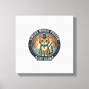 Impressão Em Tela Pôster de Magia de Circo Gato Design de Gatinho Fo