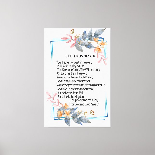 Impressão Em Tela Poster de Oração do Senhor (Frente)