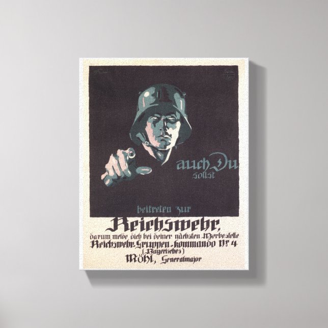 Impressão Em Tela Poster de Propaganda do Exército Reich (Frente)