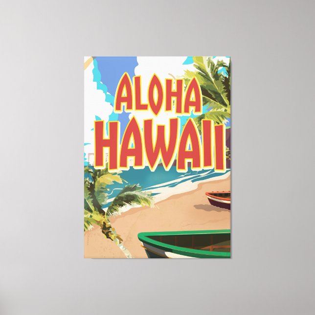 Impressão Em Tela Poster de viagens Aloha Hawaii (Frente)