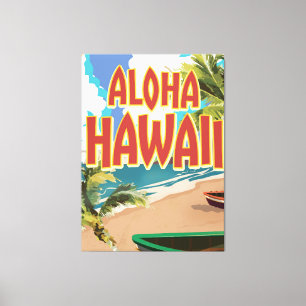 Impressão Em Tela Poster de viagens Aloha Hawaii