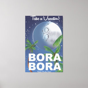 Impressão Em Tela Poster de viagens Bora Bora Moon