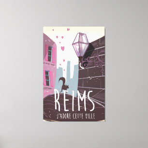 Impressão Em Tela Poster de viagens da cidade de Reims France