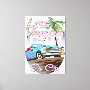 Impressão Em Tela Poster de viagens da cidade de Sin Las Vegas dos a