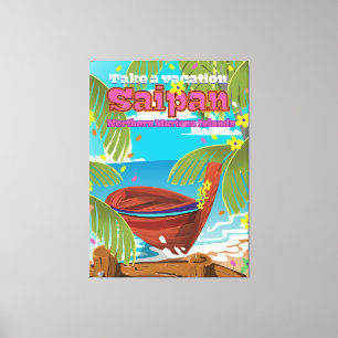 Impressão Em Tela Poster de viagens da ilha de Saipan.