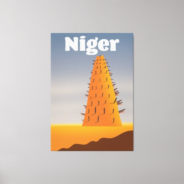 Impressão Em Tela Poster de viagens da Mesquita Niger Agadez (Frente)