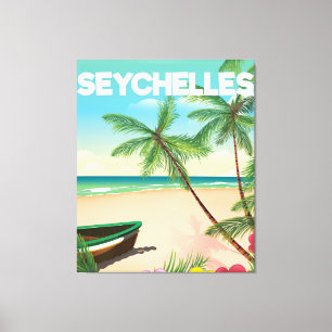 Impressão Em Tela Poster de viagens da praia de Seychelles