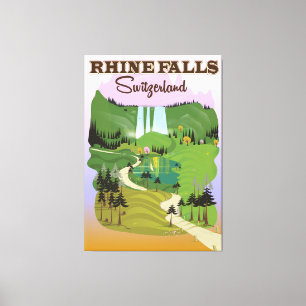 Impressão Em Tela Poster de viagens da suiça de Rhine Falls