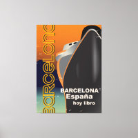 Poster de viagens de cruzeiros de Barcelona Vintag