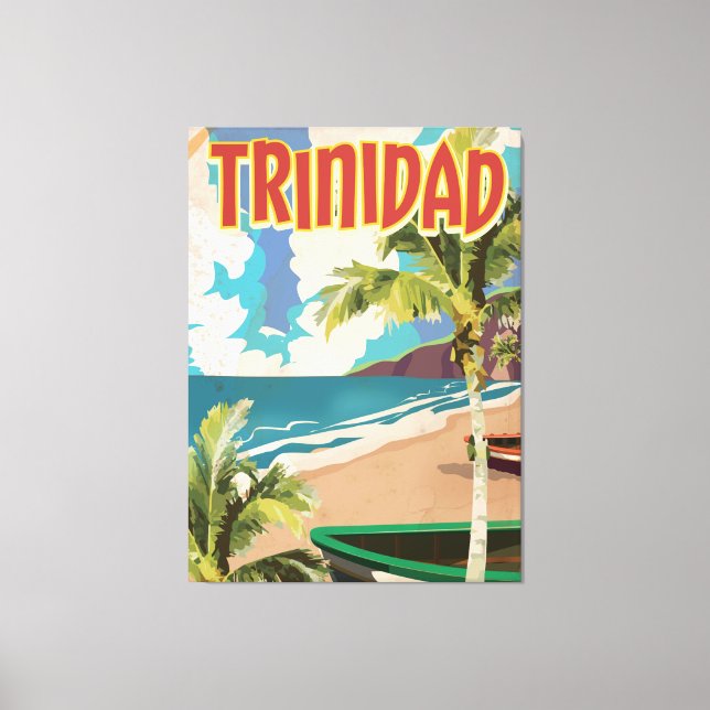 Impressão Em Tela Poster de viagens de desenho animado de Trinidad (Frente)