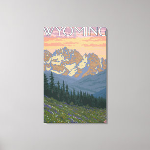 Impressão Em Tela Poster de viagens de FlowersWyomingVintage do