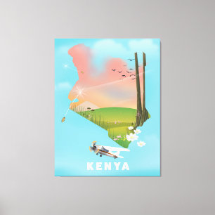 Impressão Em Tela poster de viagens de Ilustração de Mapa do Quên